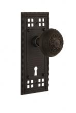 Nostalgic Warehouse 715748 - Nostalgic Warehouse Craftsman Plate Interior Mortise Egg & Dart Door Knob in Oil-Rubbed Bronze