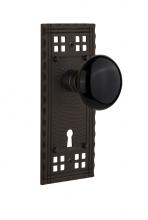 Nostalgic Warehouse 715776 - Nostalgic Warehouse Craftsman Plate Interior Mortise Black Porcelain Door Knob in Oil-Rubbed Bronz