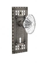 Nostalgic Warehouse 715787 - Nostalgic Warehouse Craftsman Plate Interior Mortise Oval Fluted Crystal Glass Door Knob in Antiqu