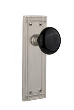 Nostalgic Warehouse 715841 - Nostalgic Warehouse Mission Plate Passage Black Porcelain Door Knob in Satin Nickel