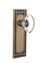 Nostalgic Warehouse 715846 - Nostalgic Warehouse Mission Plate Passage Oval Clear Crystal Glass Door Knob in Antique Brass