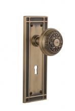 Nostalgic Warehouse 715874 - Nostalgic Warehouse Mission Plate with Keyhole Passage Egg & Dart Door Knob in Antique Brass