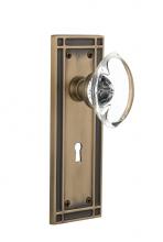 Nostalgic Warehouse 715910 - Nostalgic Warehouse Mission Plate with Keyhole Passage Oval Clear Crystal Glass Door Knob in Antiq