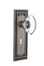 Nostalgic Warehouse 715911 - Nostalgic Warehouse Mission Plate with Keyhole Passage Oval Clear Crystal Glass Door Knob in Antiq