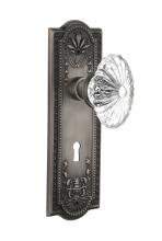 Nostalgic Warehouse 715915 - Nostalgic Warehouse Mission Plate with Keyhole Passage Oval Fluted Crystal Glass Door Knob in Anti