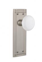 Nostalgic Warehouse 715965 - Nostalgic Warehouse Mission Plate Single Dummy White Porcelain Door Knob in Satin Nickel