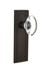 Nostalgic Warehouse 716104 - Nostalgic Warehouse Mission Plate Double Dummy Oval Clear Crystal Glass Door Knob in Oil-Rubbed Br