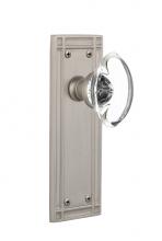 Nostalgic Warehouse 716105 - Nostalgic Warehouse Mission Plate Double Dummy Oval Clear Crystal Glass Door Knob in Satin Nickel