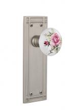 Nostalgic Warehouse 716113 - Nostalgic Warehouse Mission Plate Double Dummy White Rose Porcelain Door Knob in Satin Nickel