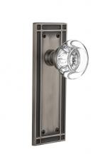 Nostalgic Warehouse 716115 - Nostalgic Warehouse Mission Plate Double Dummy Round Clear Crystal Glass Door Knob in Antique Pewt