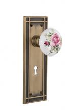 Nostalgic Warehouse 716174 - Nostalgic Warehouse Mission Plate with Keyhole Double Dummy White Rose Porcelain Door Knob in Anti