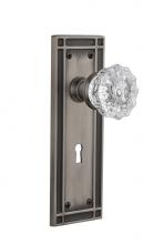 Nostalgic Warehouse 716255 - Nostalgic Warehouse Mission Plate with Keyhole Privacy Crystal Glass Door Knob in Antique Pewter