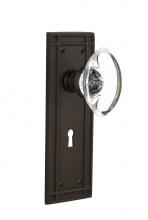 Nostalgic Warehouse 716296 - Nostalgic Warehouse Mission Plate with Keyhole Privacy Oval Clear Crystal Glass Door Knob in Oil-R