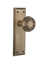 Nostalgic Warehouse 716614 - Nostalgic Warehouse New York Plate Passage Mission Door Knob in Antique Brass