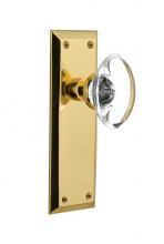 Nostalgic Warehouse 717066 - Nostalgic Warehouse New York Plate Privacy Oval Clear Crystal Glass Door Knob in Unlacquered Brass