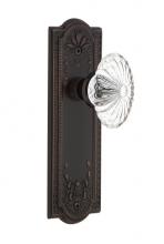 Nostalgic Warehouse 717152 - Nostalgic Warehouse Meadows Plate Privacy Oval Fluted Crystal Glass Door Knob in Timeless Bronze