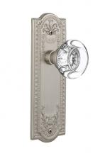 Nostalgic Warehouse 717165 - Nostalgic Warehouse Meadows Plate Privacy Round Clear Crystal Glass Door Knob in Satin Nickel