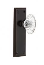Nostalgic Warehouse 717385 - Nostalgic Warehouse New York Plate Privacy Oval Fluted Crystal Glass Door Knob in Timeless Bronze