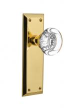 Nostalgic Warehouse 717399 - Nostalgic Warehouse New York Plate Privacy Round Clear Crystal Glass Door Knob in Polished Brass