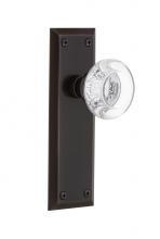 Nostalgic Warehouse 717401 - Nostalgic Warehouse New York Plate Privacy Round Clear Crystal Glass Door Knob in Timeless Bronze