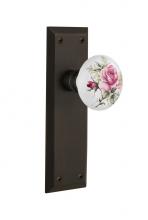 Nostalgic Warehouse 717406 - Nostalgic Warehouse New York Plate Privacy White Rose Porcelain Door Knob in Oil-Rubbed Bronze