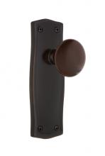 Nostalgic Warehouse 717448 - Nostalgic Warehouse Prairie Plate Privacy Brown Porcelain Door Knob in Timeless Bronze