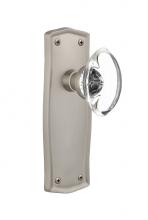 Nostalgic Warehouse 717519 - Nostalgic Warehouse Prairie Plate Privacy Oval Clear Crystal Glass Door Knob in Satin Nickel