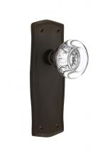 Nostalgic Warehouse 717541 - Nostalgic Warehouse Prairie Plate Privacy Round Clear Crystal Glass Door Knob in Oil-Rubbed Bronze