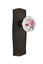 Nostalgic Warehouse 717549 - Nostalgic Warehouse Prairie Plate Privacy White Rose Porcelain Door Knob in Oil-Rubbed Bronze