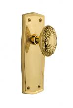 Nostalgic Warehouse 717557 - Nostalgic Warehouse Prairie Plate Privacy Victorian Door Knob in Polished Brass