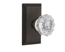 Nostalgic Warehouse 717749 - Nostalgic Warehouse Studio Plate Privacy Crystal Glass Door Knob in Oil-Rubbed Bronze