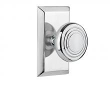 Nostalgic Warehouse 717755 - Nostalgic Warehouse Studio Plate Privacy Deco Door Knob in Bright Chrome