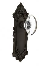 Nostalgic Warehouse 717921 - Nostalgic Warehouse Victorian Plate Privacy Oval Clear Crystal Glass Door Knob in Oil-Rubbed Bronz