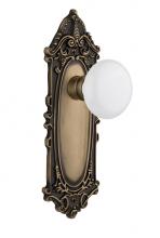 Nostalgic Warehouse 717968 - Nostalgic Warehouse Victorian Plate Privacy White Porcelain Door Knob in Antique Brass