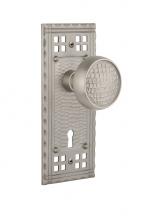 Nostalgic Warehouse 717993 - Nostalgic Warehouse Craftsman Plate with Keyhole Privacy Craftsman Door Knob in Satin Nickel