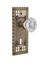 Nostalgic Warehouse 717995 - Nostalgic Warehouse Craftsman Plate with Keyhole Privacy Crystal Glass Door Knob in Antique Brass