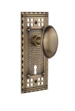 Nostalgic Warehouse 718010 - Nostalgic Warehouse Craftsman Plate with Keyhole Privacy Homestead Door Knob in Antique Brass