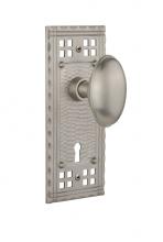 Nostalgic Warehouse 718013 - Nostalgic Warehouse Craftsman Plate with Keyhole Privacy Homestead Door Knob in Satin Nickel