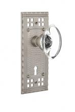 Nostalgic Warehouse 718033 - Nostalgic Warehouse Craftsman Plate with Keyhole Privacy Oval Clear Crystal Glass Door Knob in Sat