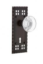 Nostalgic Warehouse 718049 - Nostalgic Warehouse Craftsman Plate with Keyhole Privacy Round Clear Crystal Glass Door Knob in Ti