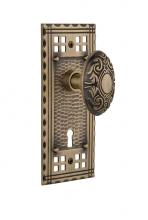 Nostalgic Warehouse 718055 - Nostalgic Warehouse Craftsman Plate with Keyhole Privacy Victorian Door Knob in Antique Brass