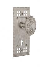 Nostalgic Warehouse 718058 - Nostalgic Warehouse Craftsman Plate with Keyhole Privacy Victorian Door Knob in Satin Nickel
