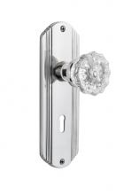 Nostalgic Warehouse 718101 - Nostalgic Warehouse Deco Plate with Keyhole Privacy Crystal Glass Door Knob in Bright Chrome