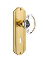 Nostalgic Warehouse 718157 - Nostalgic Warehouse Deco Plate with Keyhole Privacy Oval Clear Crystal Glass Door Knob in Unlacque