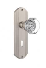 Nostalgic Warehouse 718202 - Nostalgic Warehouse Deco Plate with Keyhole Privacy Waldorf Door Knob in Satin Nickel