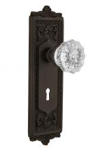 Nostalgic Warehouse 718241 - Nostalgic Warehouse Egg & Dart Plate with Keyhole Privacy Crystal Glass Door Knob in Oil-Rubbe