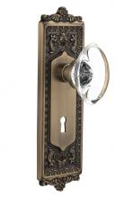 Nostalgic Warehouse 718286 - Nostalgic Warehouse Egg & Dart Plate with Keyhole Privacy Oval Clear Crystal Glass Door Knob i