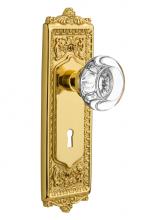 Nostalgic Warehouse 718310 - Nostalgic Warehouse Egg & Dart Plate with Keyhole Privacy Round Clear Crystal Glass Door Knob