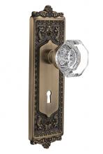 Nostalgic Warehouse 718328 - Nostalgic Warehouse Egg & Dart Plate with Keyhole Privacy Waldorf Door Knob in Antique Brass
