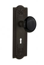 Nostalgic Warehouse 718344 - Nostalgic Warehouse Meadows Plate with Keyhole Privacy Black Porcelain Door Knob in Oil-Rubbed Bro